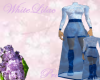 Blue Lace&Satin Dress