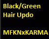 Black/green Updo Hair