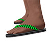 Green Black Flip Flops M