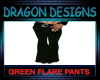 DD GREEN FLARE PANTS
