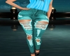 Teal Ripped Jeans