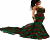 Red/Green Train Gown