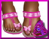 Pink Flip Flops W/Bfly
