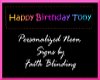 Neon Tony Birthday Sign