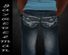 (J)Rhinstone Faded Jeans