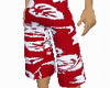 Red Hawiian Long Shorts
