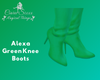 Alexa Green Knee Boots