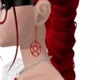 Pentagram red earrings
