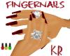 *KR-Long Rage Red Nails