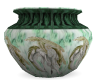 teal marble wolf vase