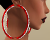 Red Big Hoop Earrings