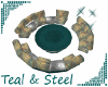Teal & Steel Club Sofas