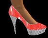 high heel pvc red diamon