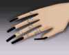 black nails w rings <3