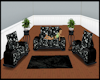 Black Floral Couch Set