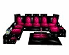black hot pink club sofa