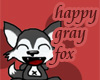 happy gray fox