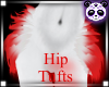 red n white hip tufts