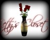 Blk and Gold Vase: Roses