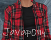 Red Plaid Open Shirt
