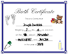 Joseph Birth Certificate