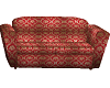 Red damask couch