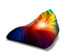 Colorful bean bag w pose