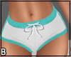White Teal Sport Shorts