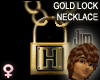Gold Lock Necklace H (F)