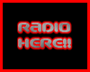 Silver Red Radio Sign