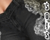 Lace Side Jeans - Black