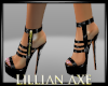 {LA} Black Zipper heels