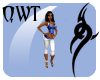 QWT Capris(PF) ~ Blu&Wht