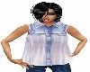 BLUE/WHITE CHIFFON SHIRT