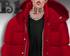 Puffer Hoodie Red