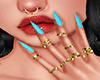 blue nails+rings