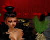Red Black Burlesque Hat