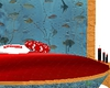 red LV aquarium bed