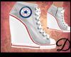 {D} White Heeled Convers