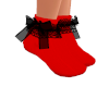 Blk Bow Cherry Socks 