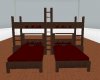 (G) Dark wood double bed