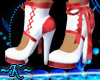 ~K~ White Red boots
