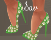 Green Flower Heels