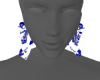 blue nd white earrings