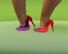 Doll's red&purple heels