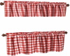 red &white check curtain