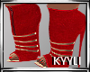 K::Red Suede Boots