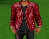 Leather vest red