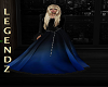 Blue Fur Beaded Gown