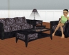 Black Suede Sofa Set
